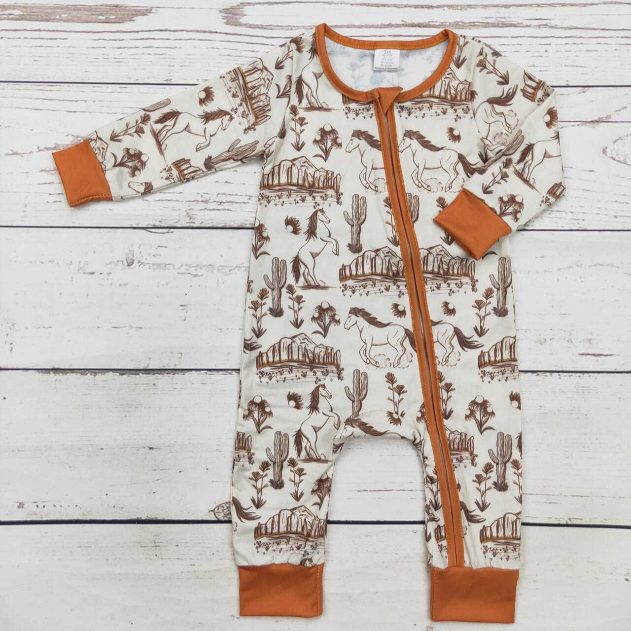 Baby Western Rodeo Bamboo Zip Sleeper