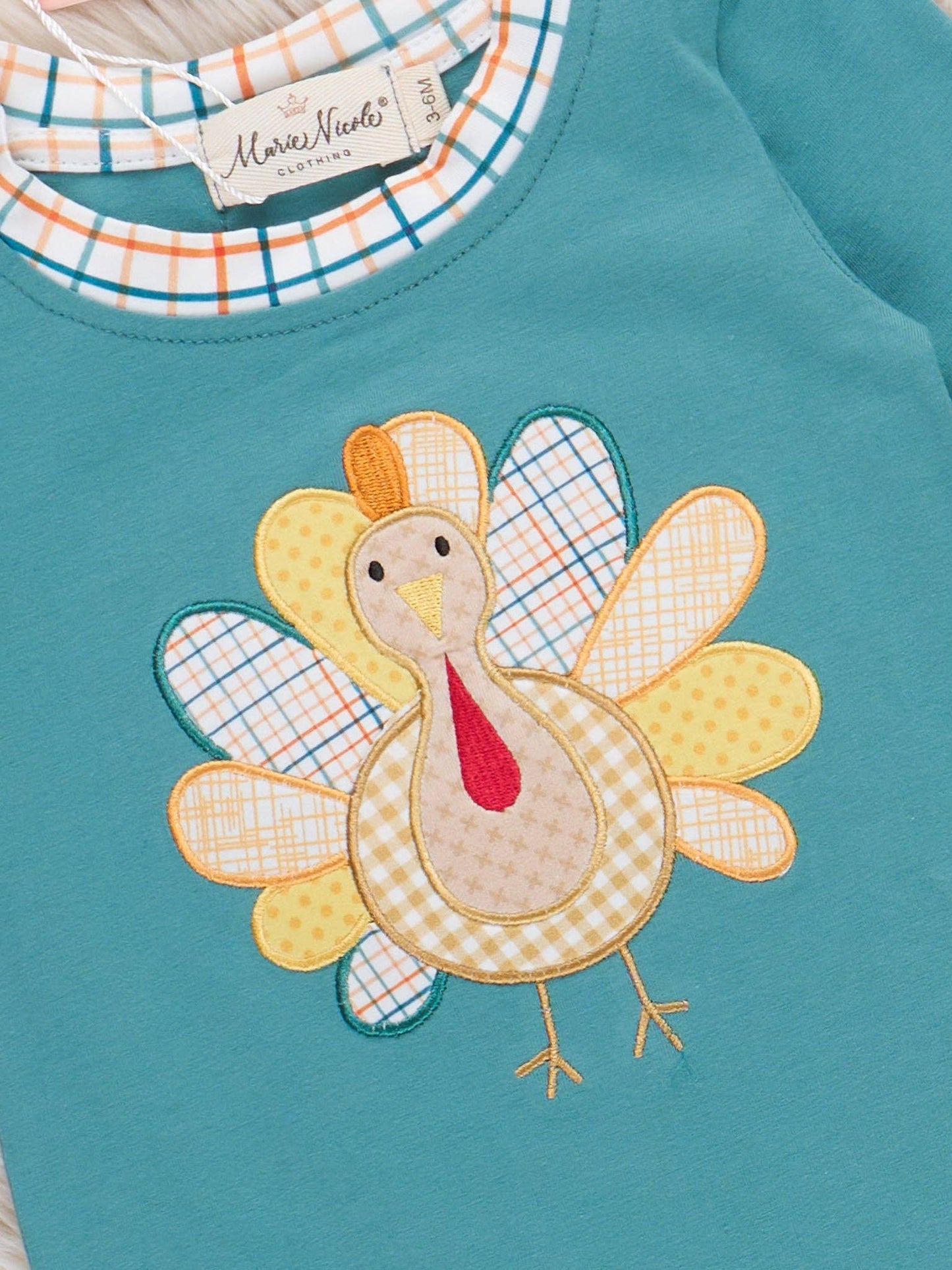 Gobble Giggles Boy's Plaid Romper