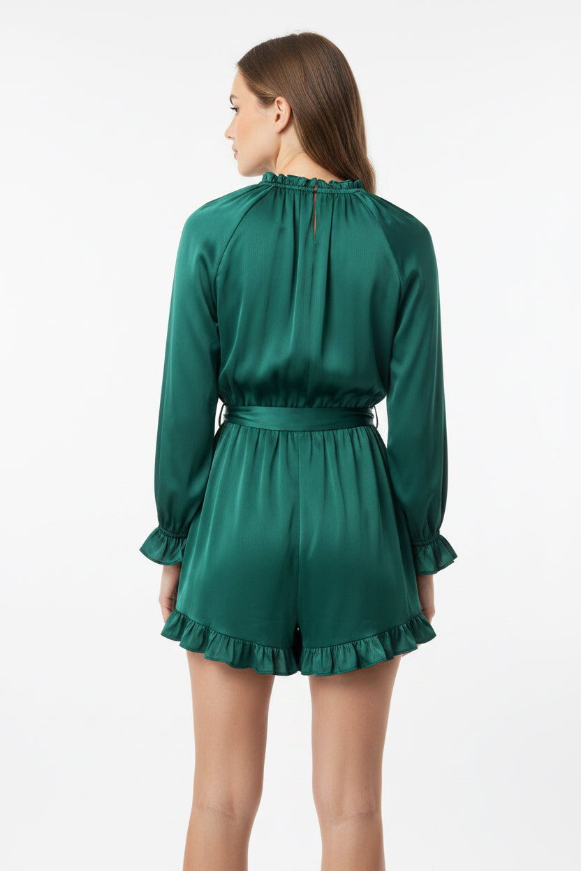 Emerald Green Ruffle Romper
