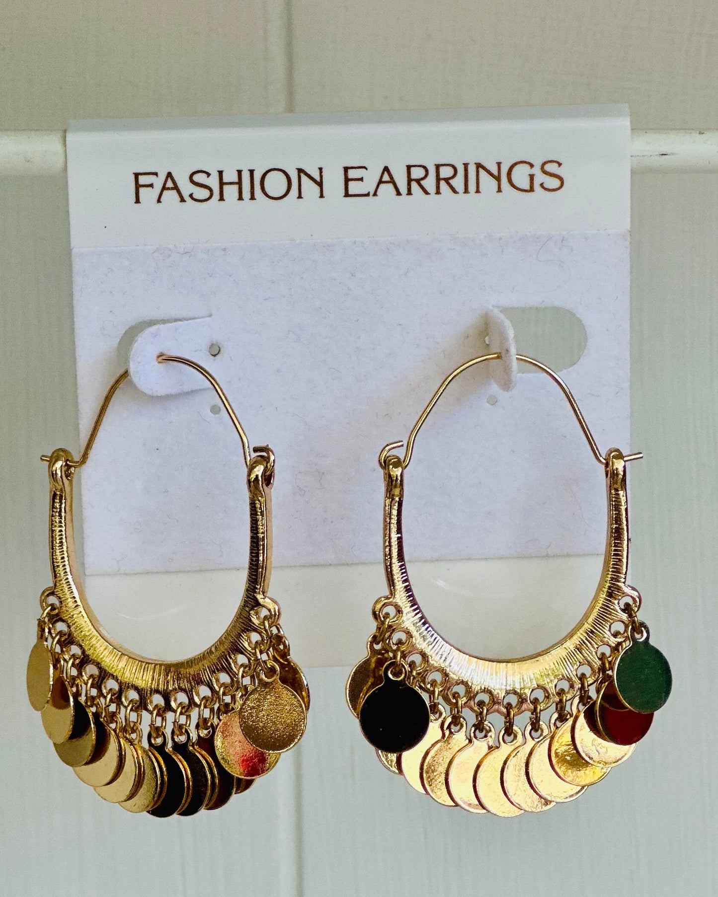 Morocco Cascade Coin Hoop Earrings – Gold