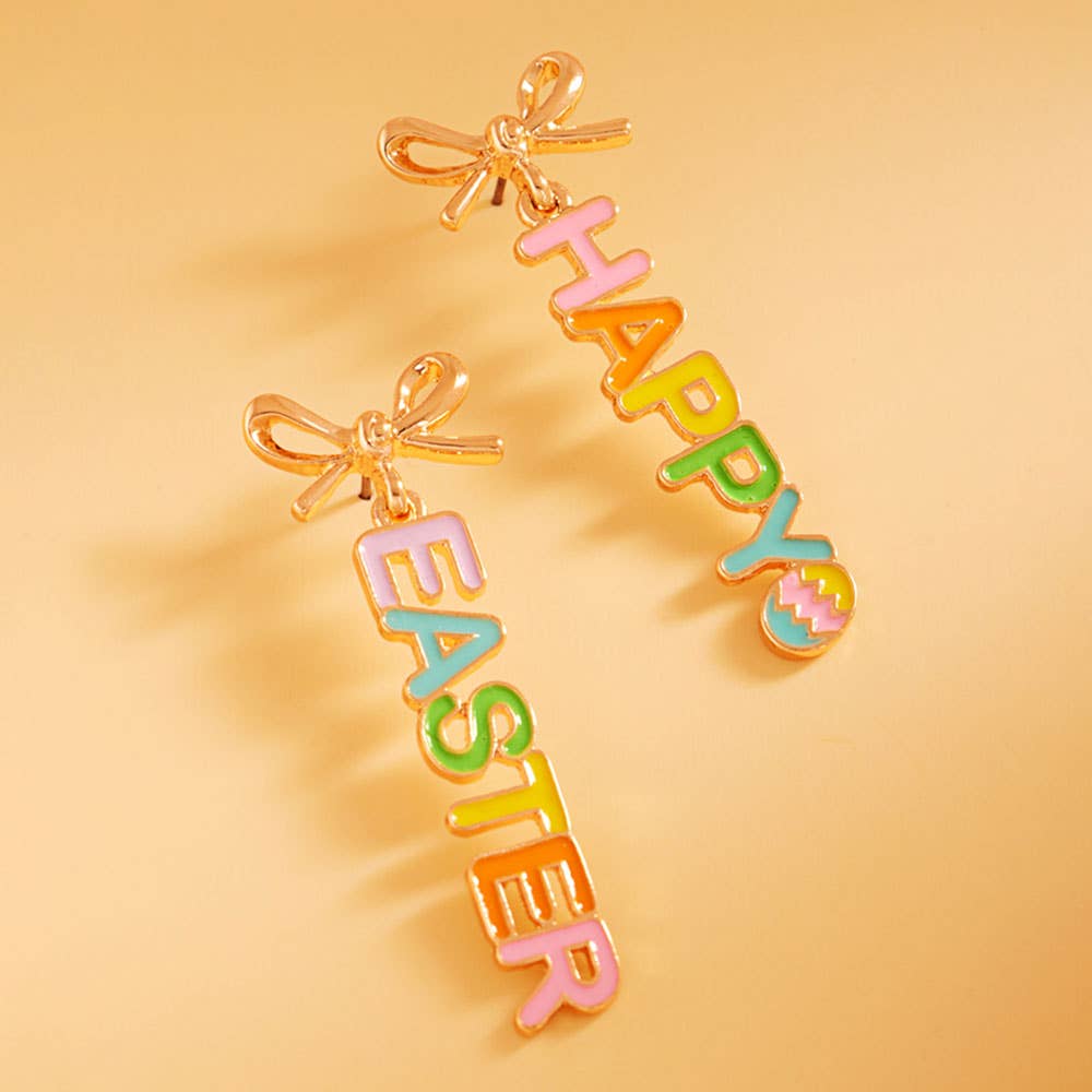 Happy Easter Letter Drop Earrings