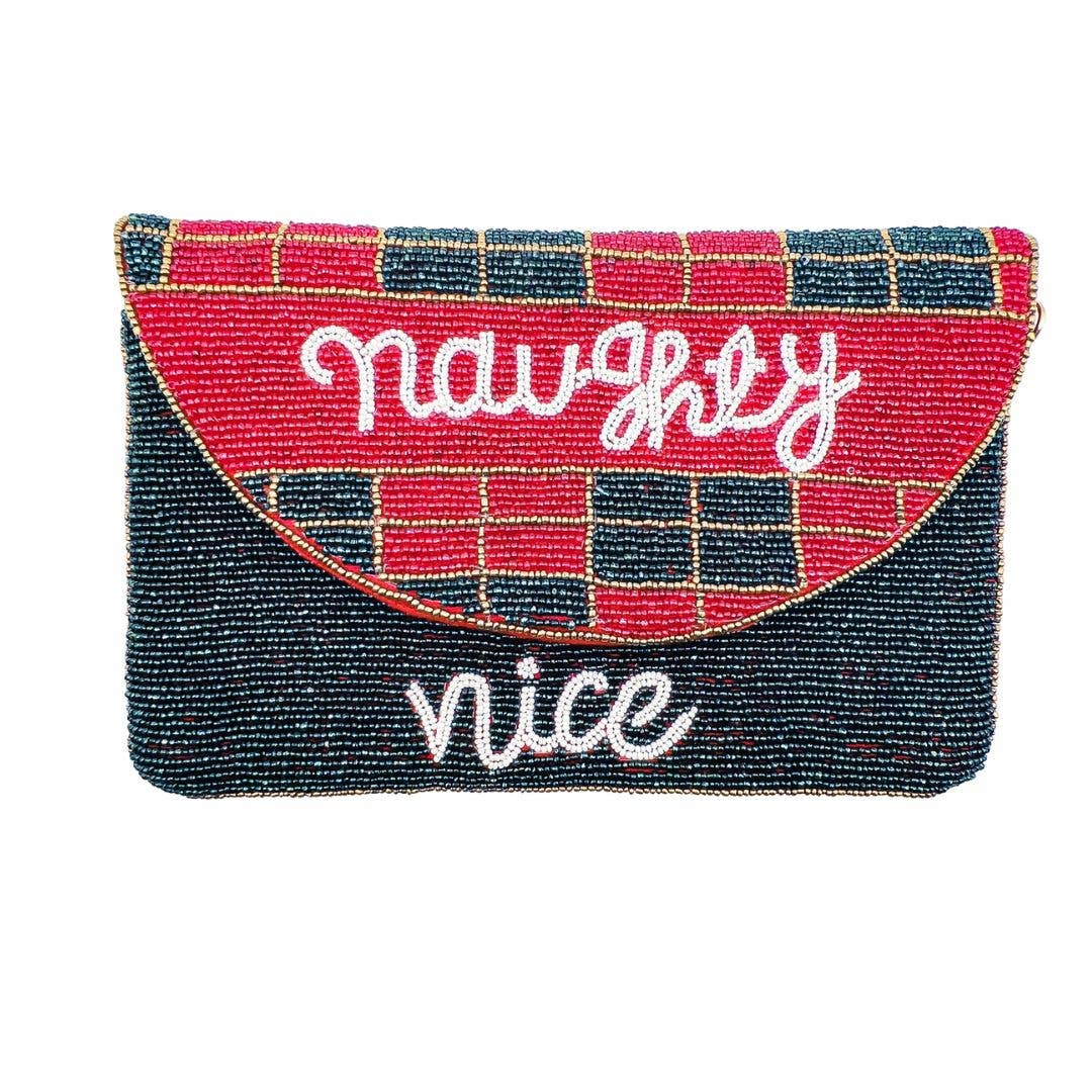 Naughty/Nice Beaded Clutch