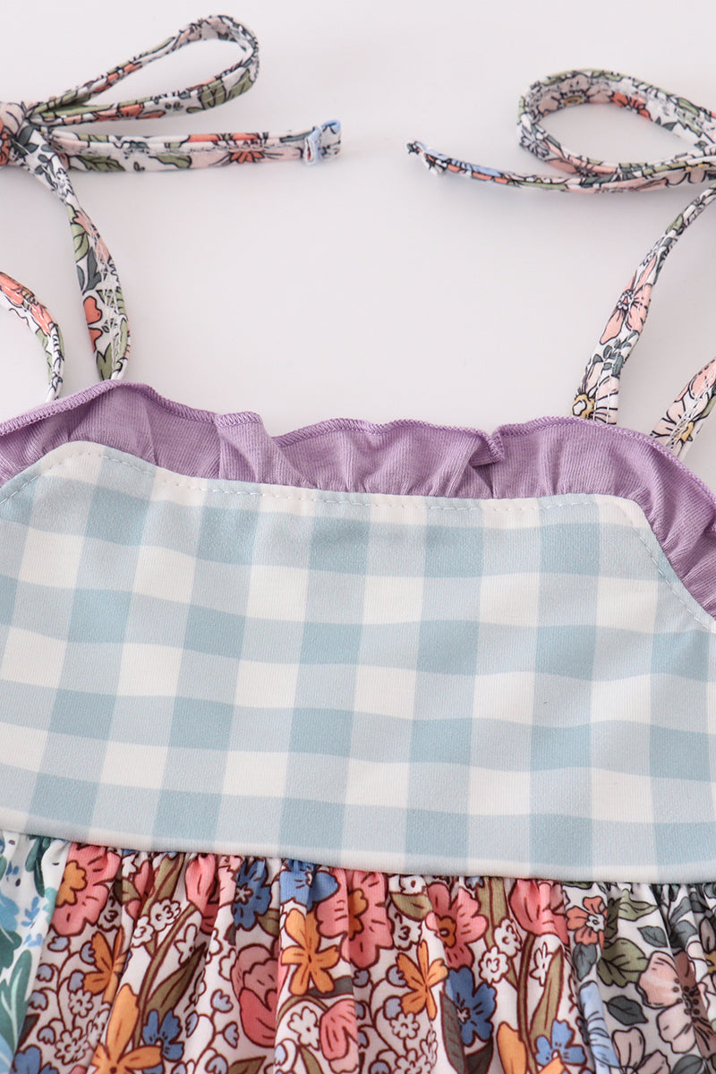 Purple Print Ruffle Set