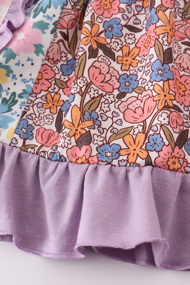 Purple Print Ruffle Set