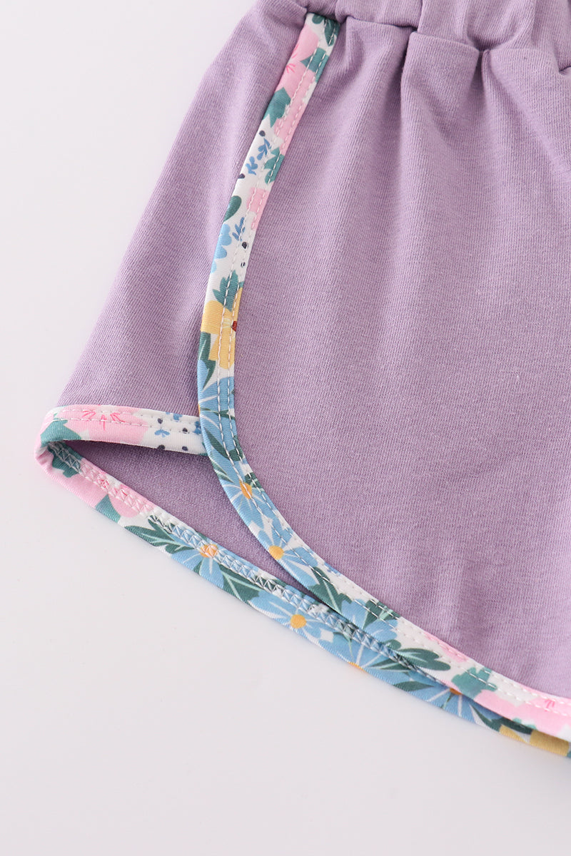 Purple Print Ruffle Set