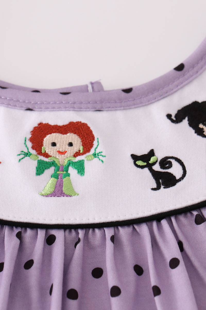 Halloween Witch Embroidery Bloomer Set