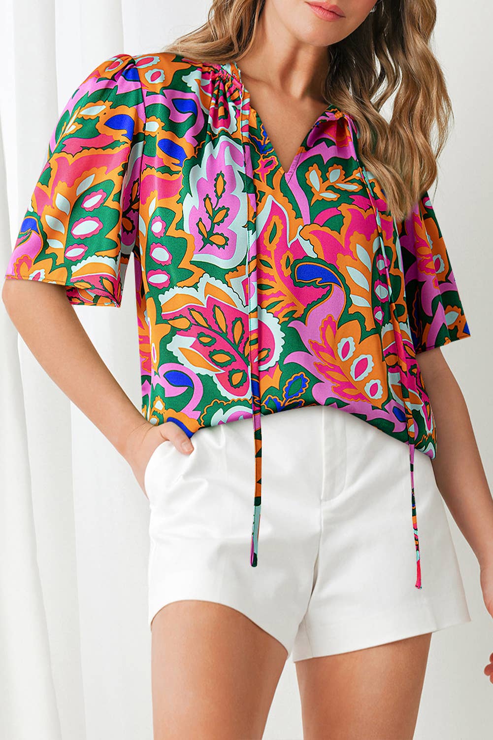 Tropical Dreams Puff Sleeve Blouse