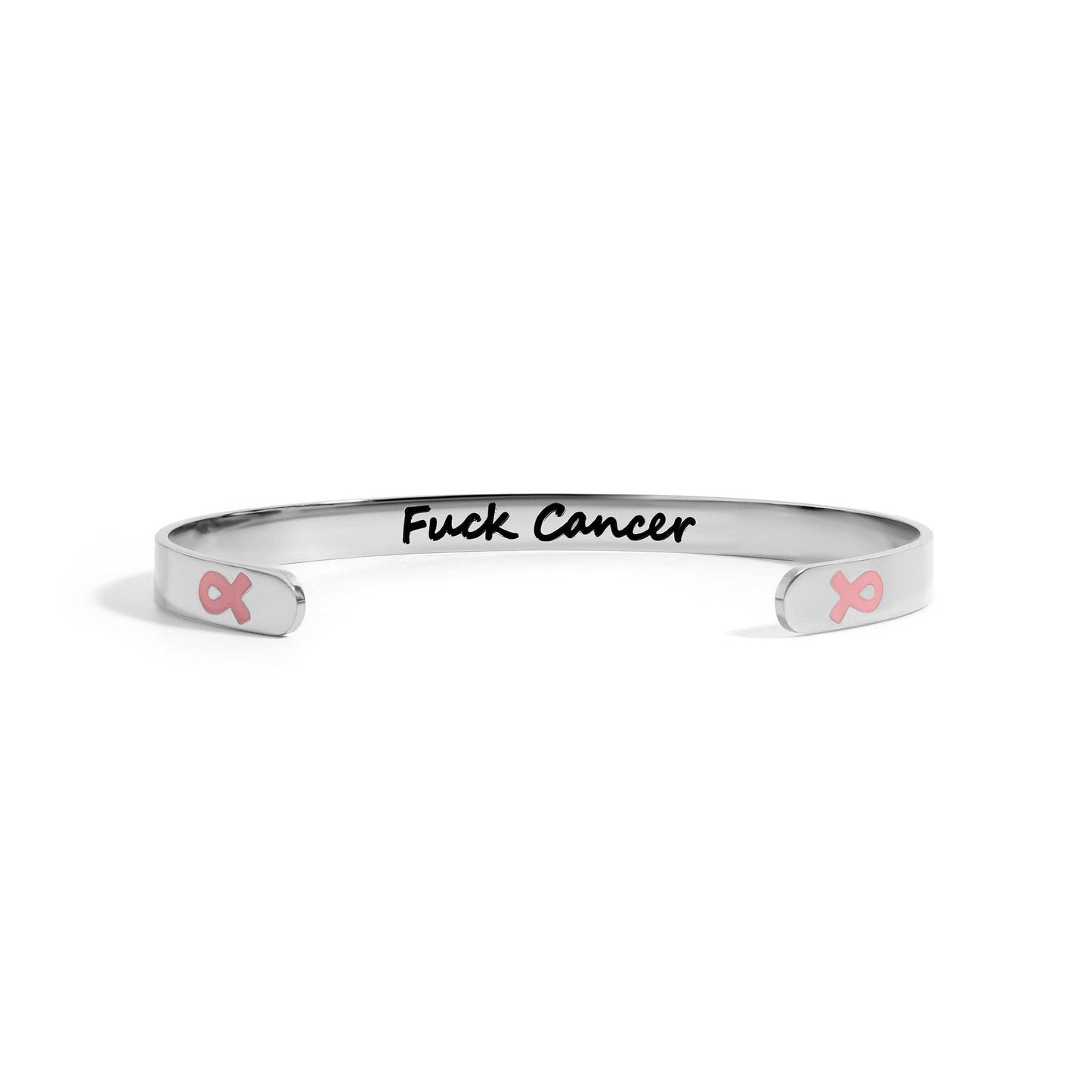 18K Gold PVD Stainless Steel Adjustable Bangle F*ck Cancer