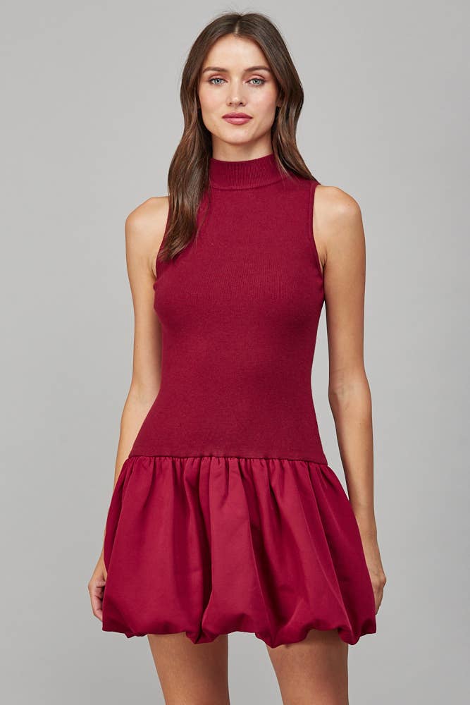 Bubble Skirt Sweater Dress