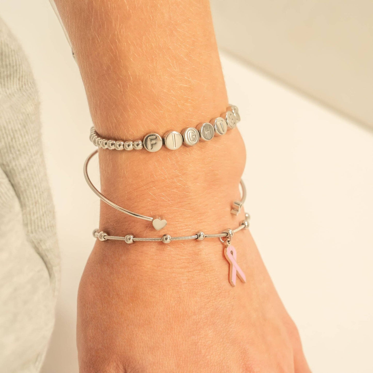 18K Gold PVD Fighter Metal Bead Bracelet