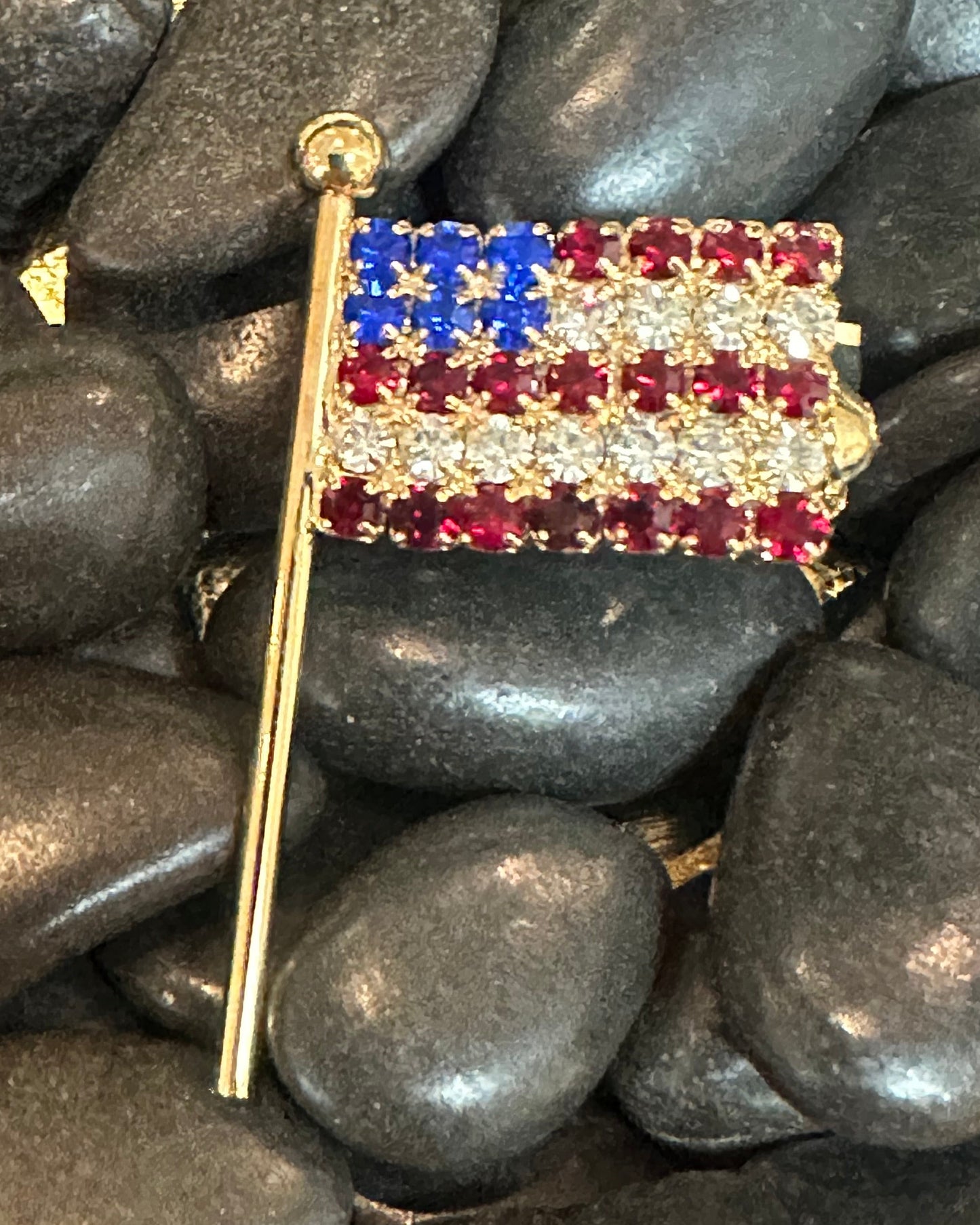 Vintage All American Flag Brooch