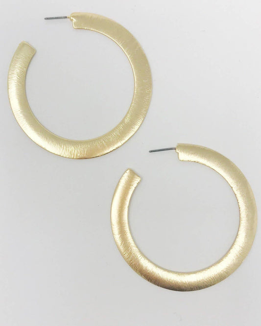 Alma Thick Flattened Hoop Earrings