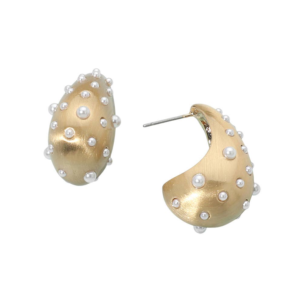 Pearl Studded Teardrop Earrings