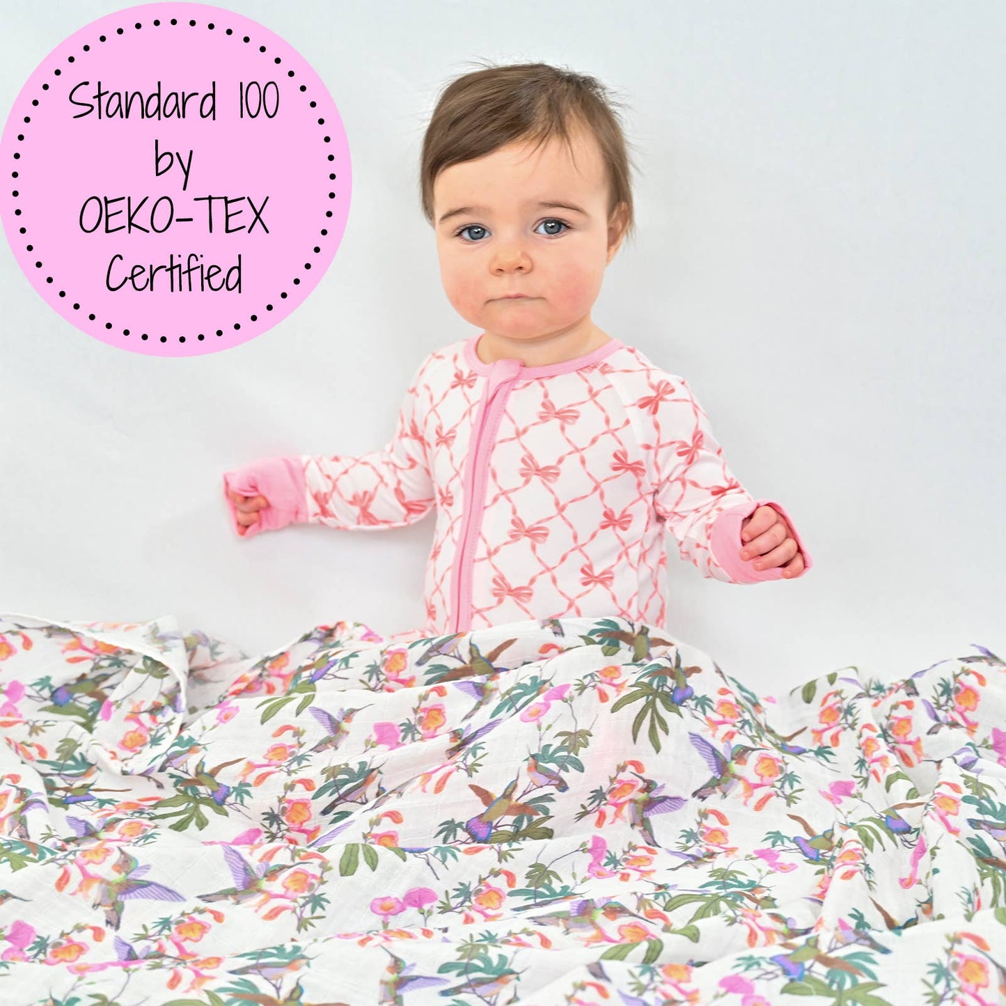 Hum Along Hummingbird Baby Muslin Swaddle Blanket