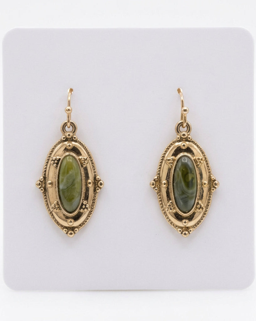 Vintage Sage Estate Medallion Drops