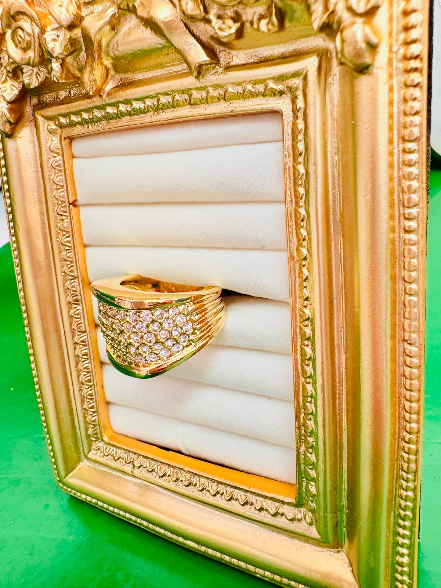 Gilded Pavé Cigar Band Ring