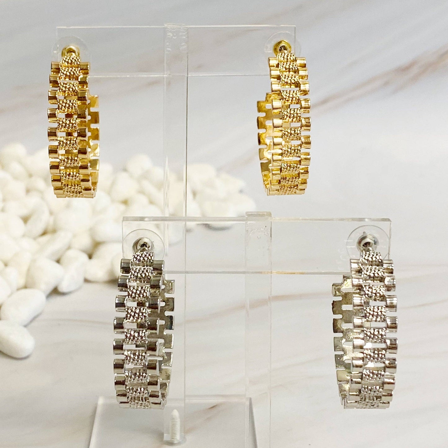 Watch Band Hoop Earrings
