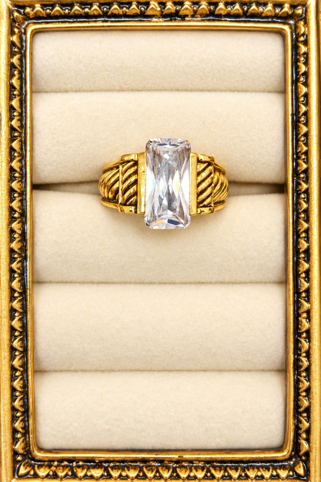 The Providence Heirloom Vintage Baguette Cocktail Statement Ring