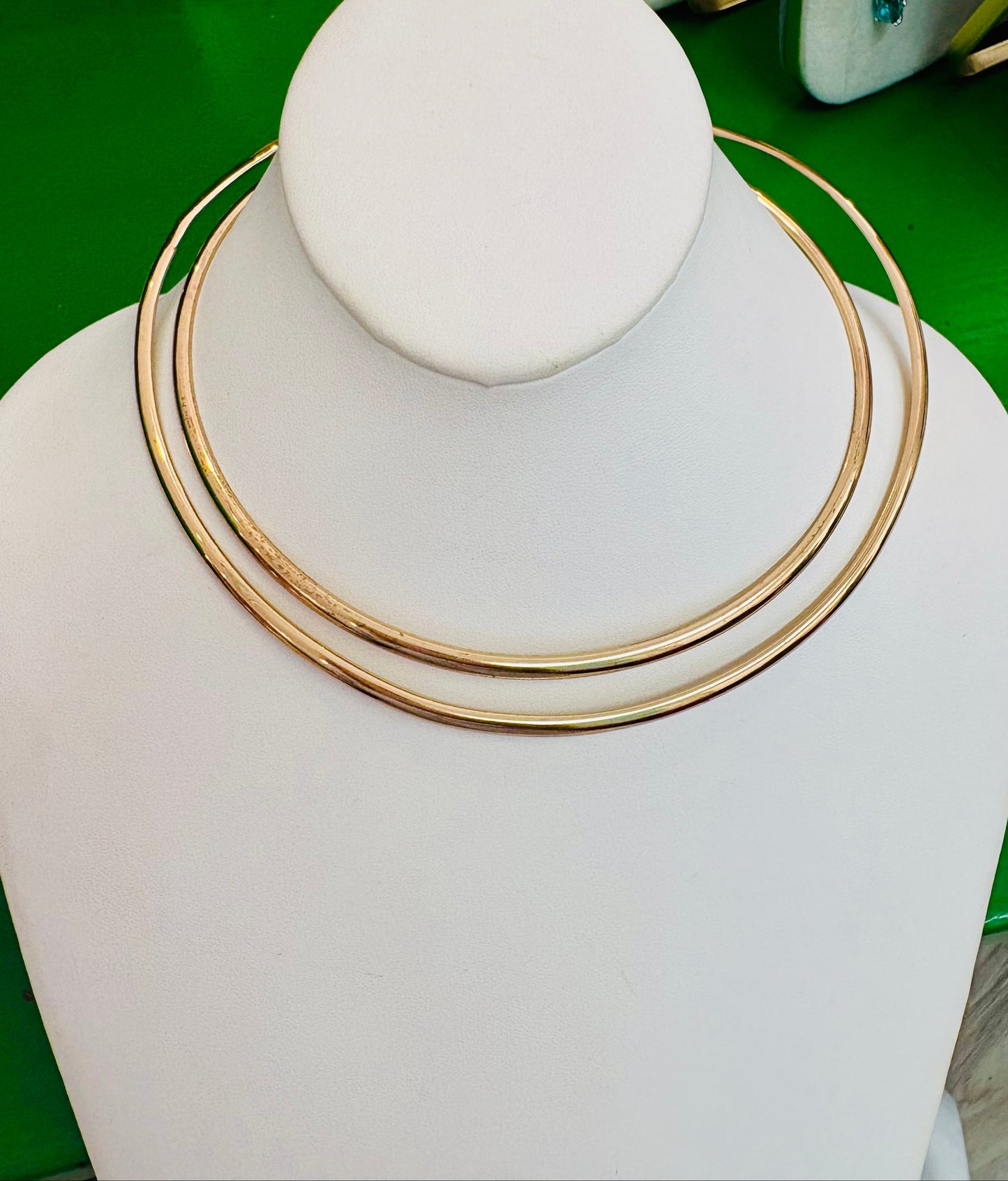 Sculptural Double-Strand Gold Torque Collar