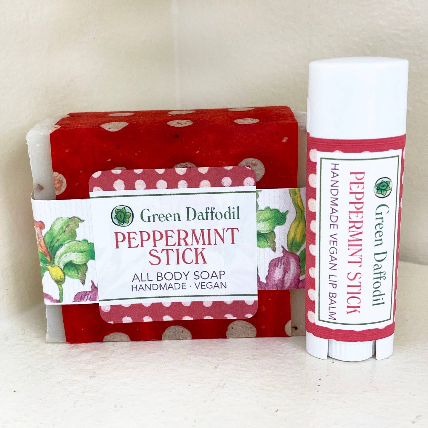 Peppermint Stick Soap & Lip Balm Holiday Gift Set
