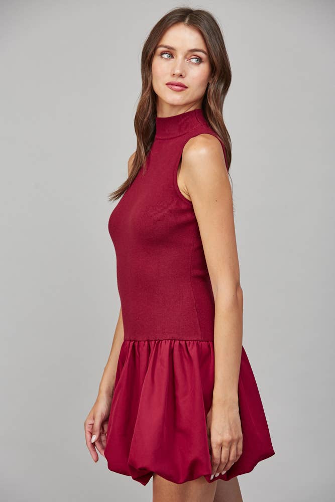 Bubble Skirt Sweater Dress