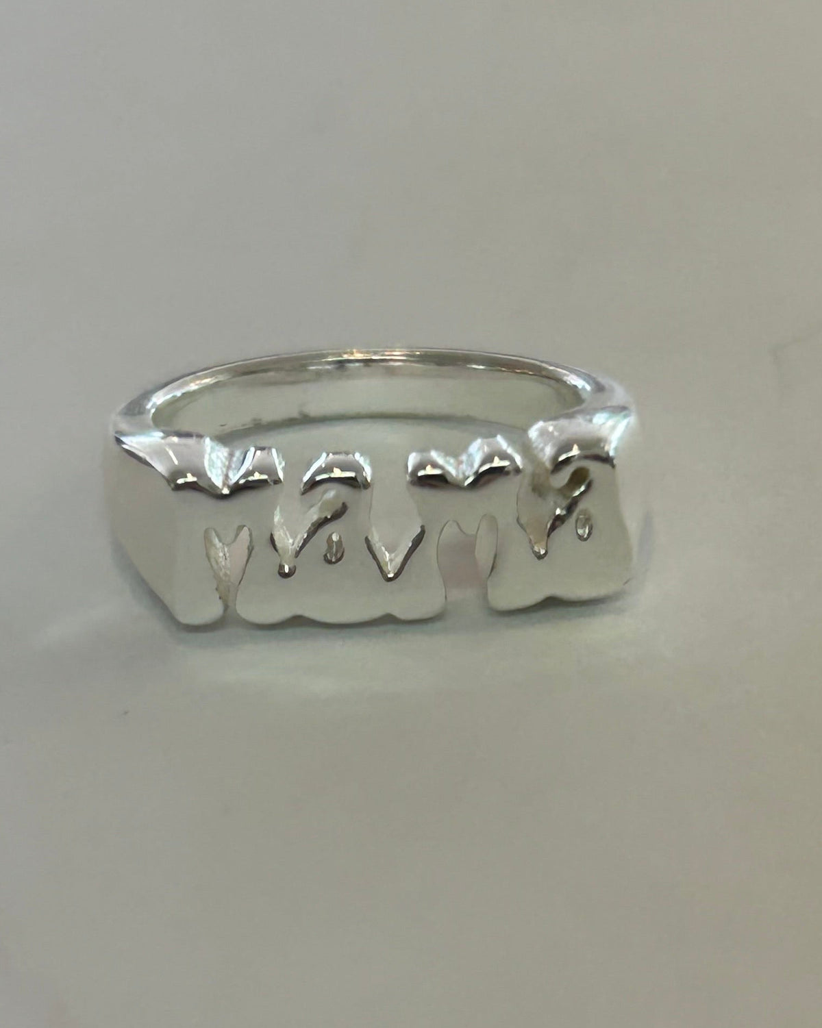 High-Polish Sculptural "MAMA" Silhouette Ring