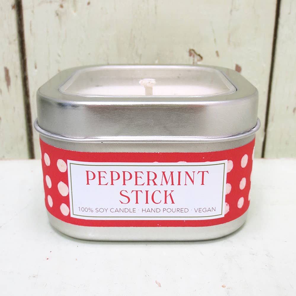 Peppermint Stick Candle & Soap Dish Gift