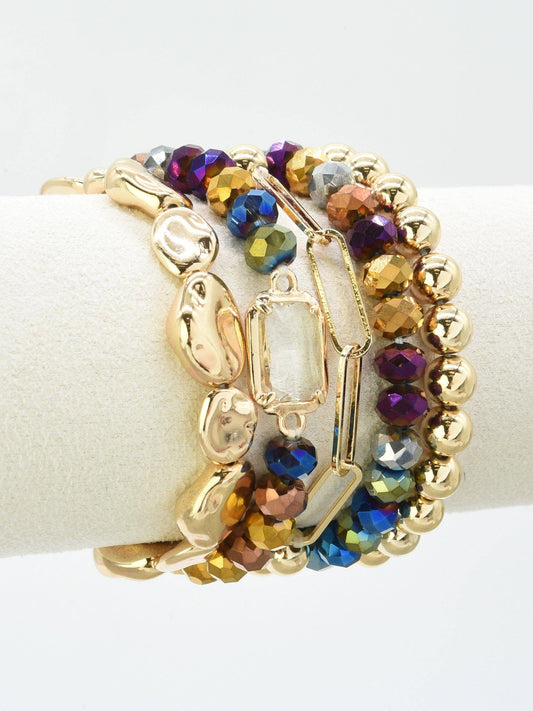Fall Multi Beaded Bracelet Set