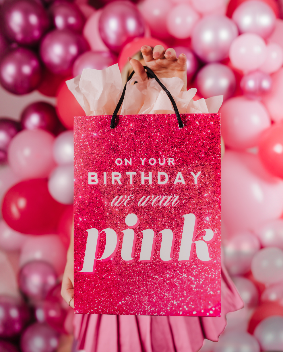 On Your Birthday We Wear Pink Gift Bag