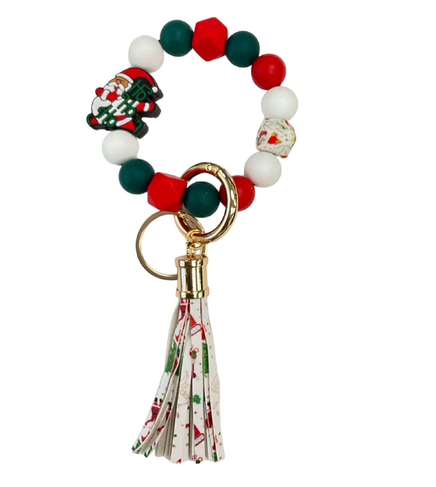 Beaded Christmas Keychain Bracelet