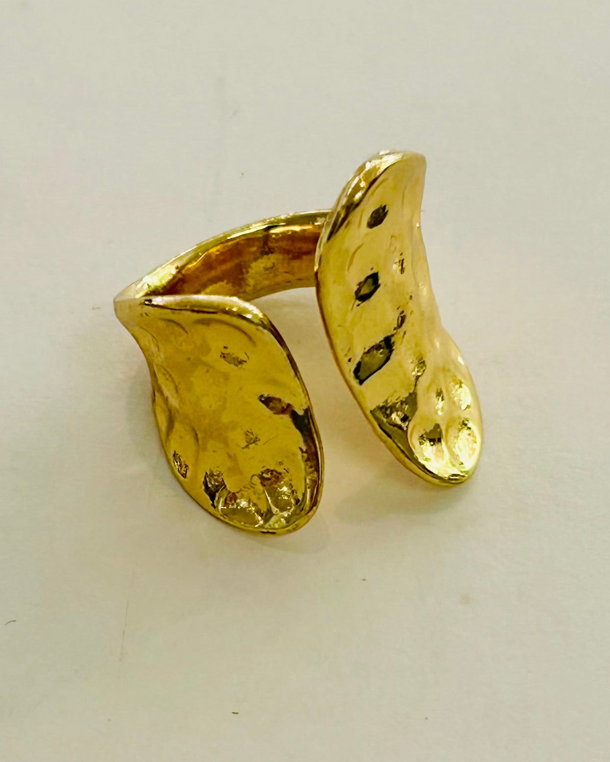 Textured Hammered Gold Wrap Ring