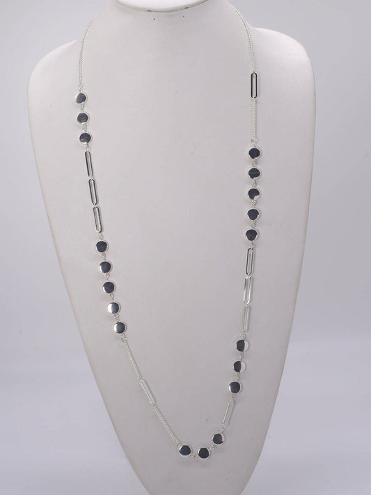 Silver Station Long Link & Chain Necklace