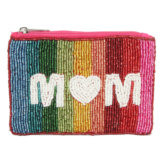 Beaded MOM Coin Purse