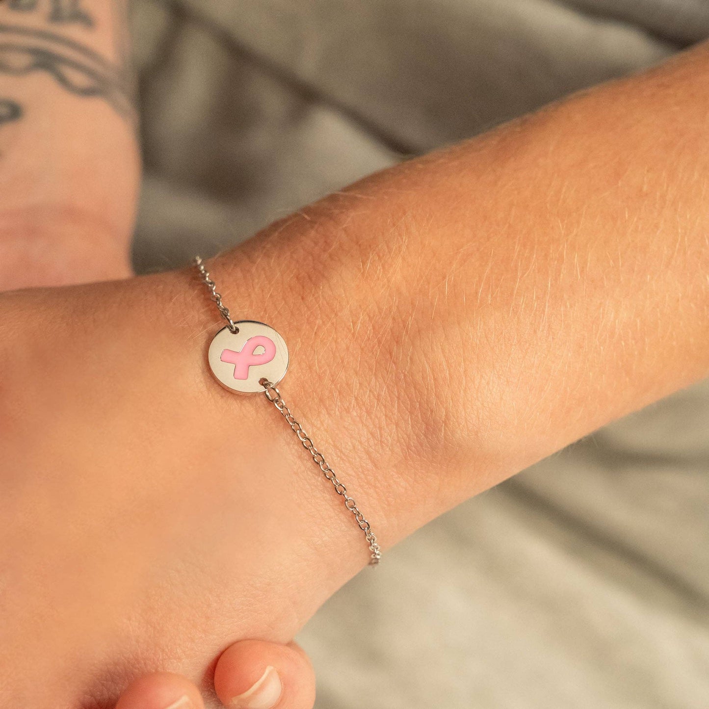 Breast Cancer Awareness Adjustable Circle Bracelet