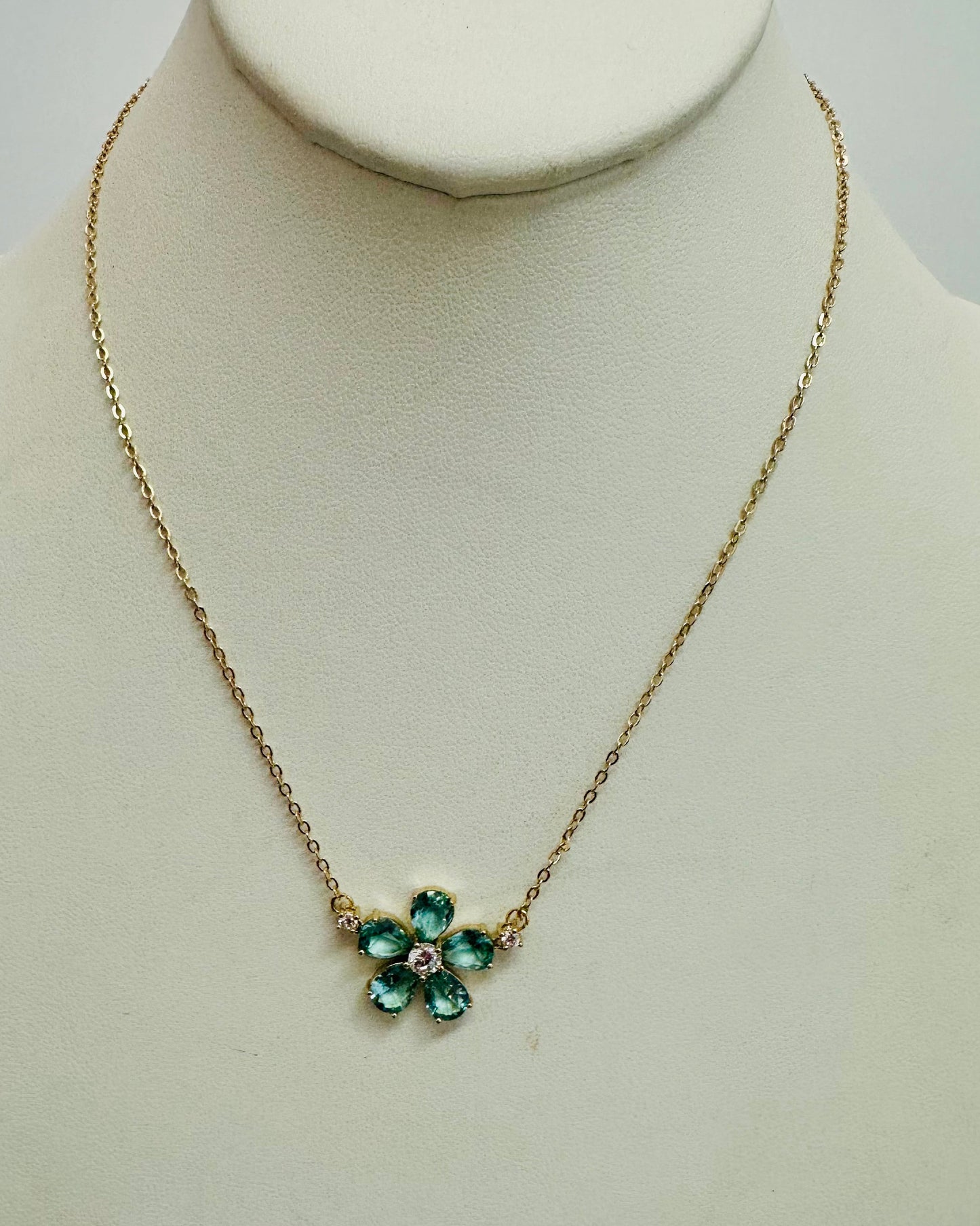 The Dahlia Teal Blossom Necklace