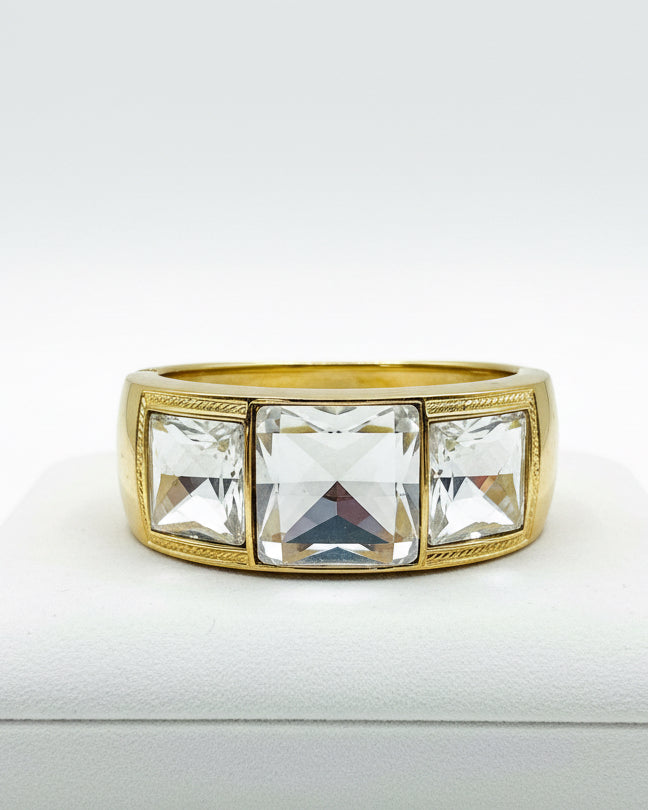 Vintage Mid-Century Glamour Crystal Statement Cuff