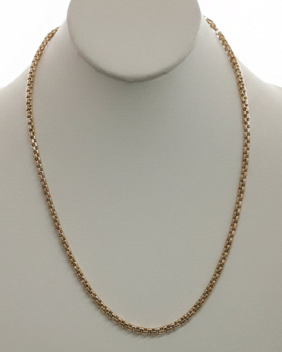 Vintage Classic Round Link Gold Plated 18” Chain Necklace