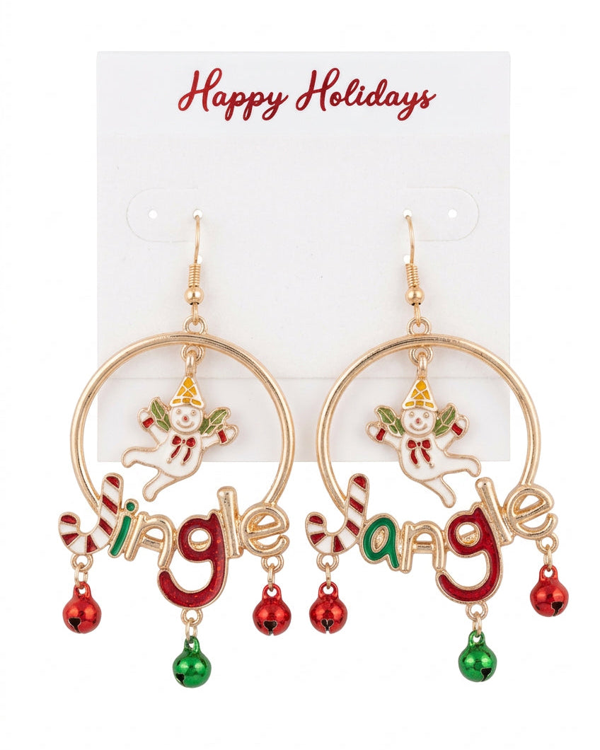 Jingle Jangle Mixed-Media Holiday Hoop Earrings
