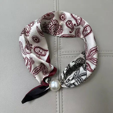 Crimson Gameday Pearl Scarf Necklace