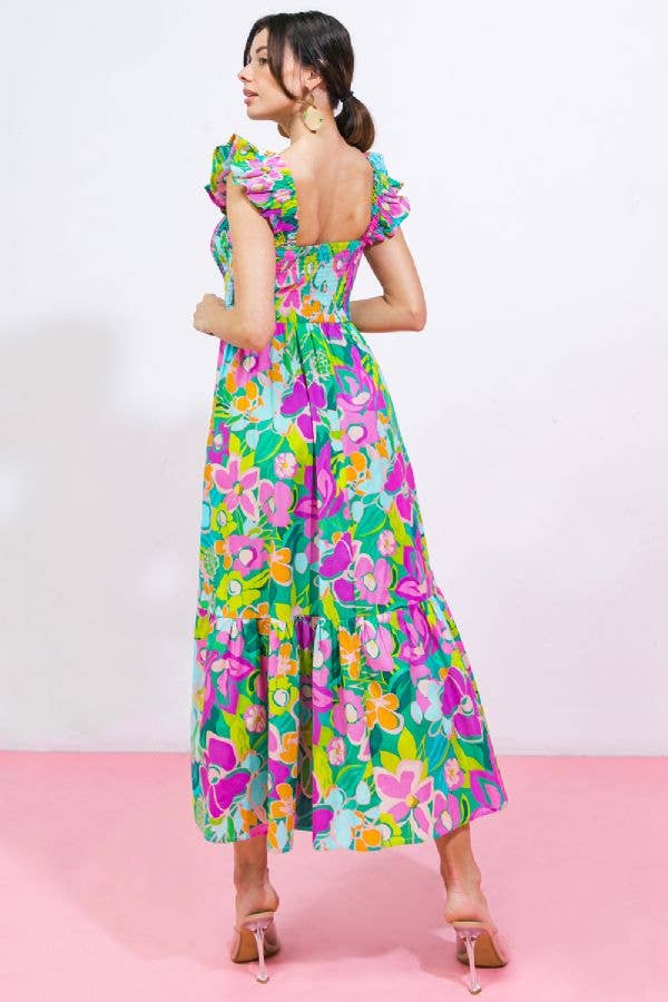 Paradise Midi Ruffled Dress