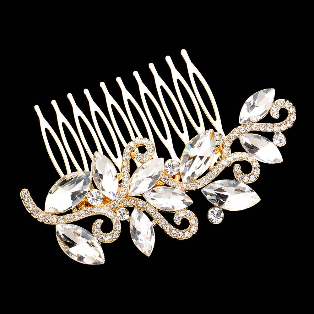Marquise Stone Accented Vine Hair Comb