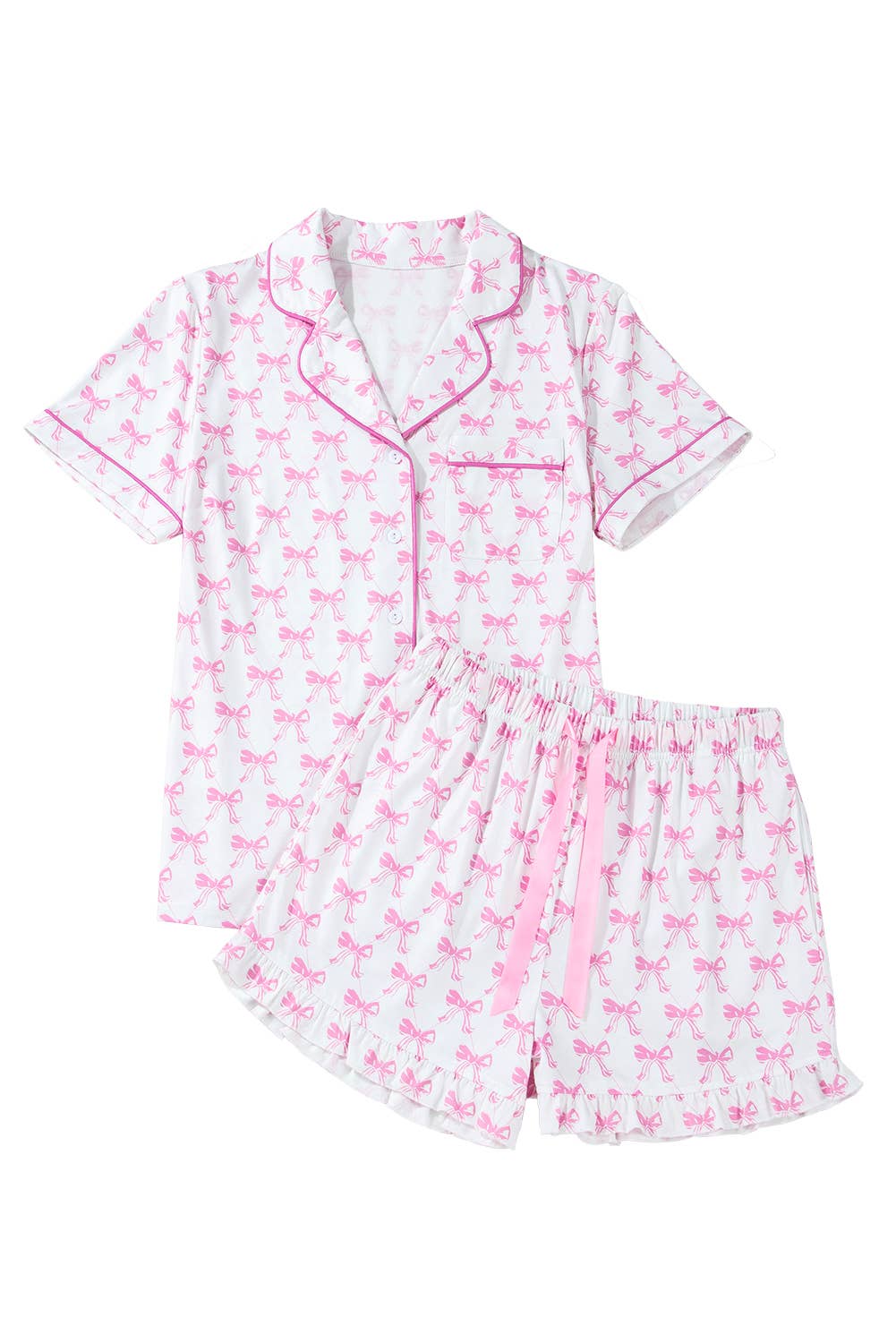 Bow Print Knot PJ Set