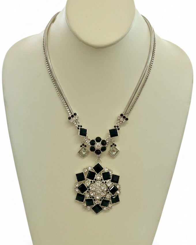 The Gatsby Medallion: Vintage Art Deco Starburst Pendant Necklace