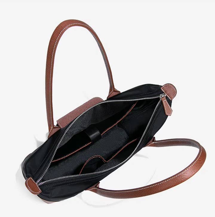 Trendy Nylon Top Zip Tote