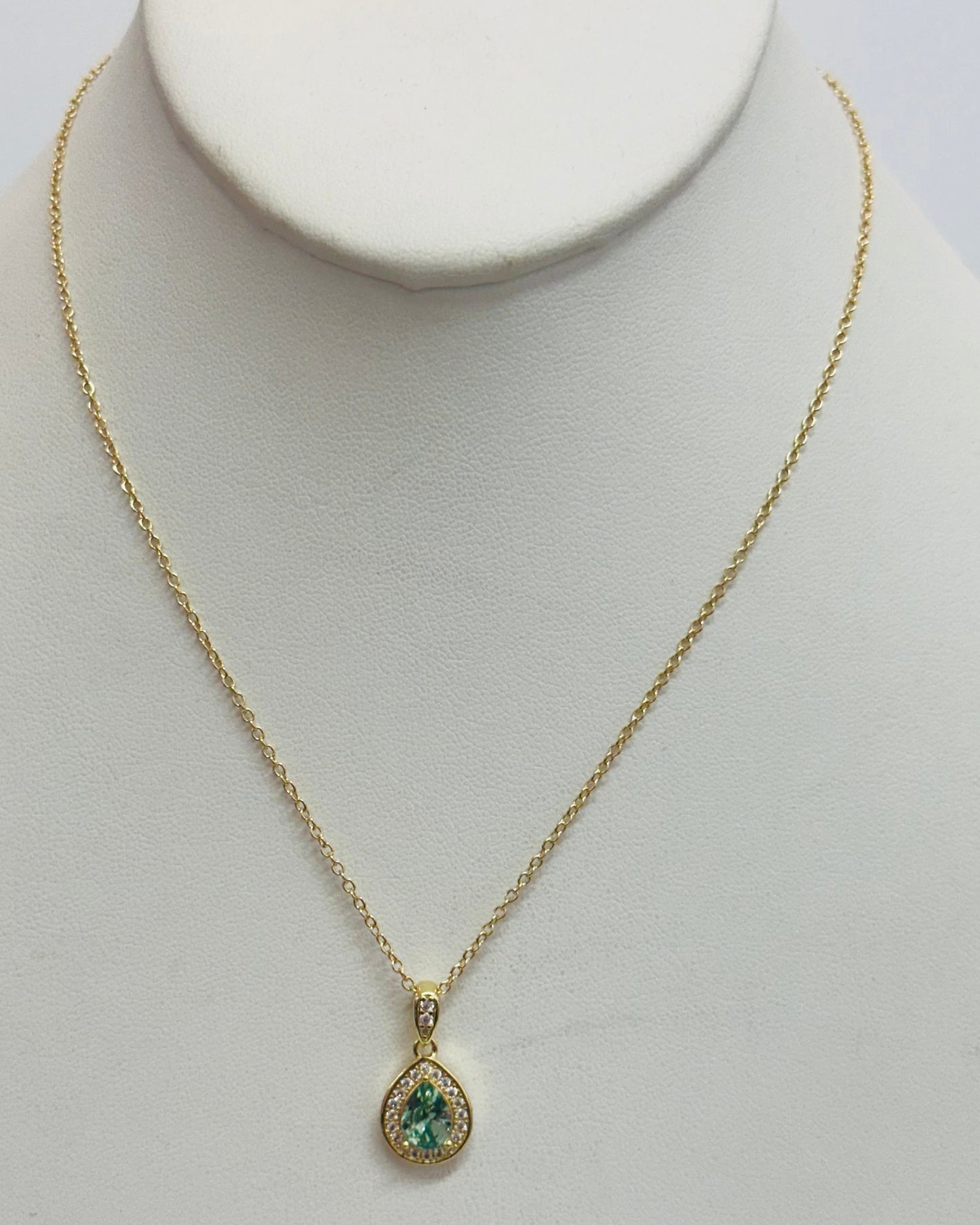 The Esme Pear Halo Necklace