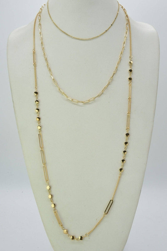 Xtra Long Gold Multi Layered Necklace