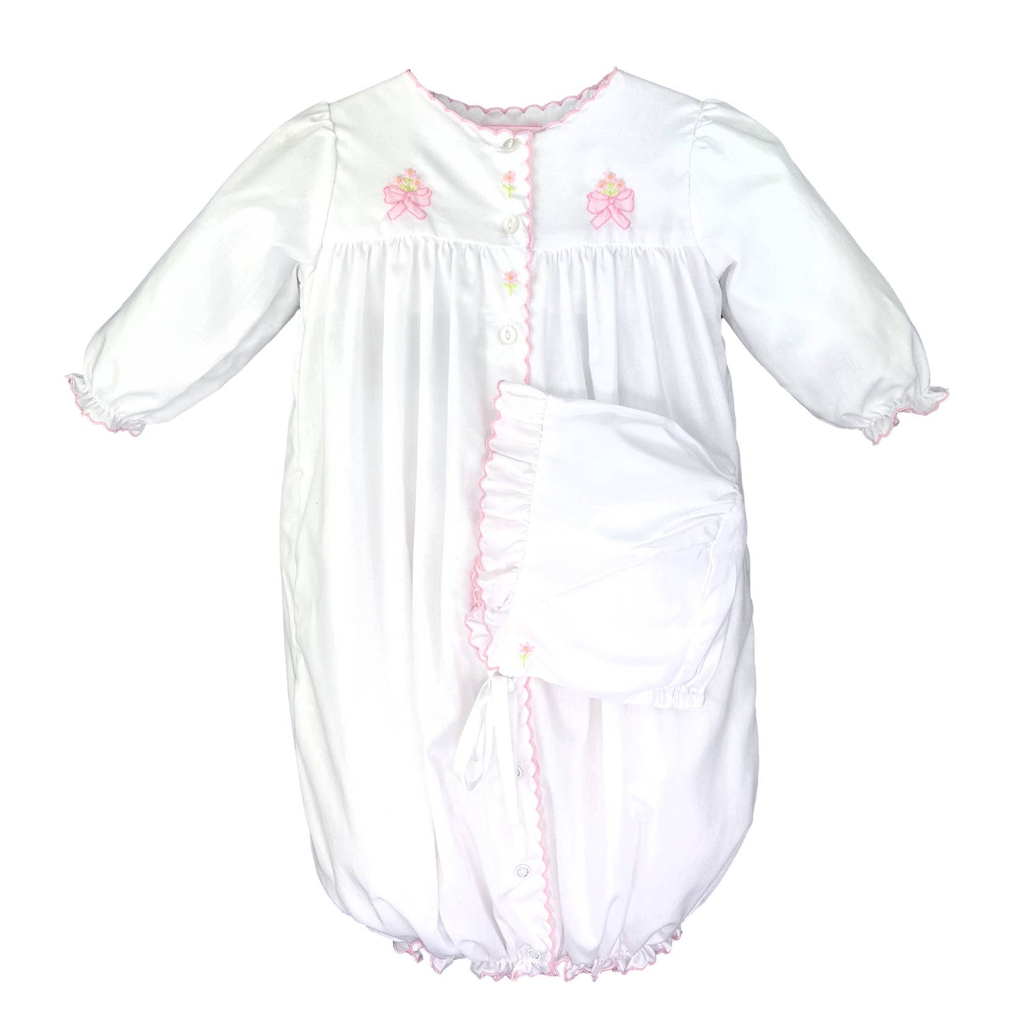 Girls Shadow Stitched Baby Gown
