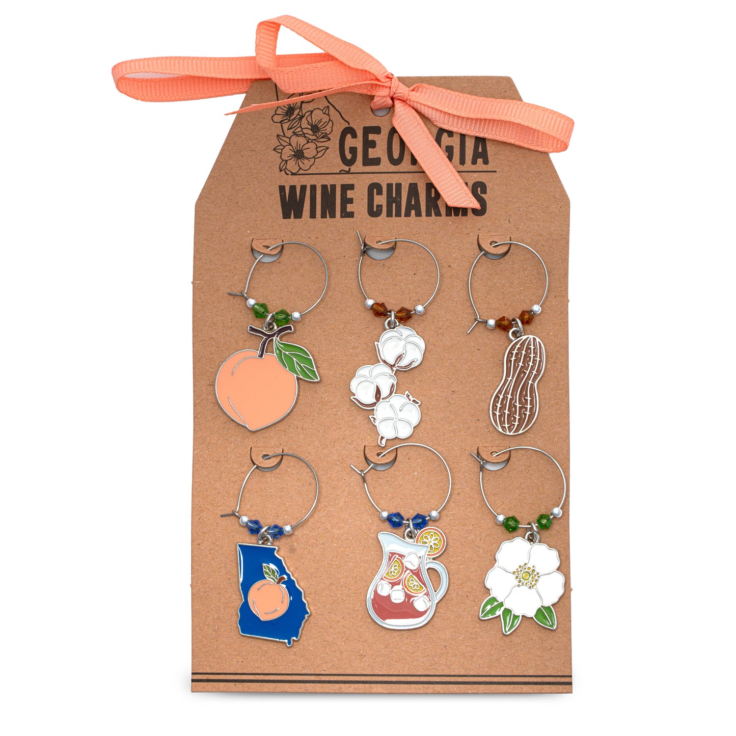 Georgia State Pride Wine Charm Set