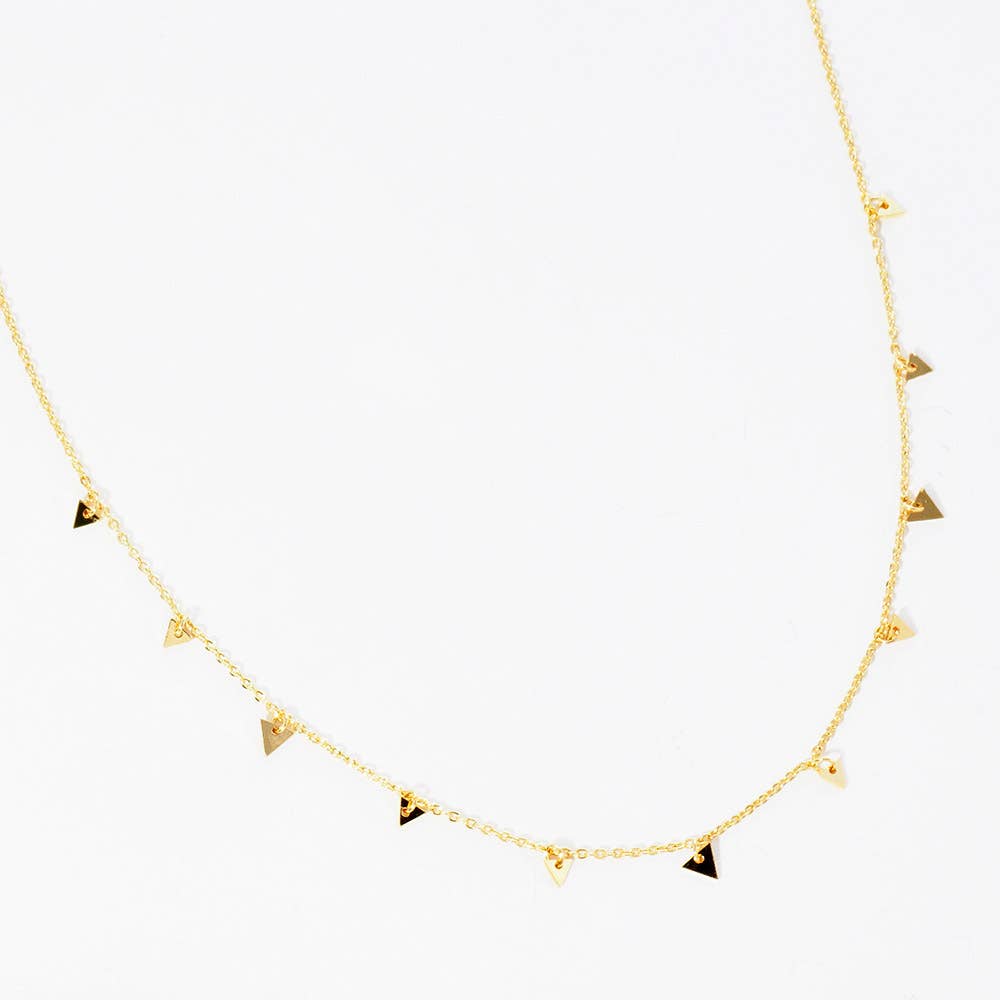 Gold Dipped Metal Triangle Station Necklace