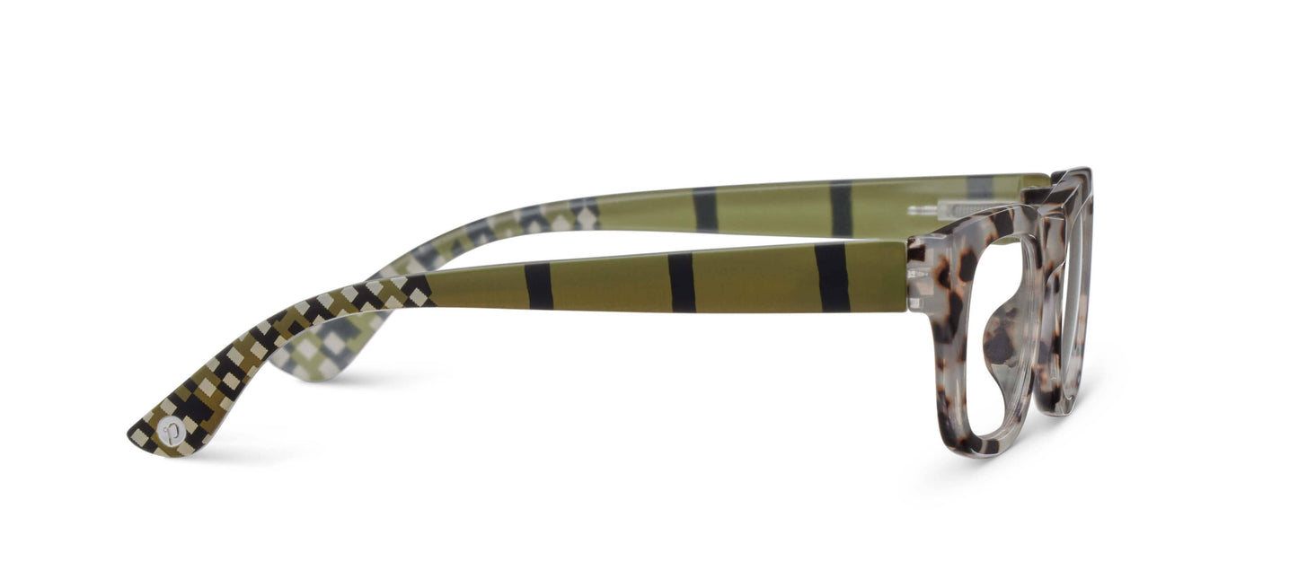 Peepers Goldie Gray Tortoise/Olive Readers